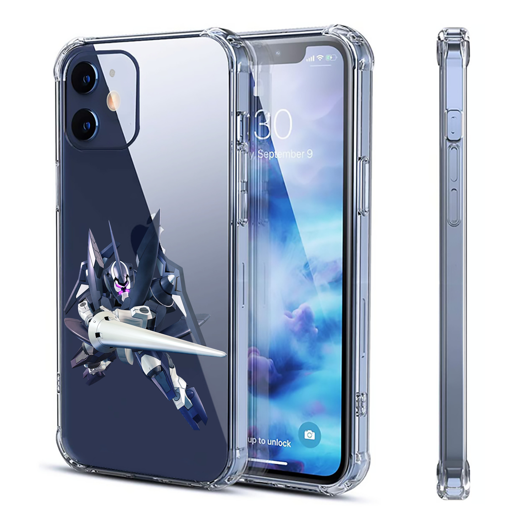 （画像用） 機動戦士ガンダム Mobile Suit Gundam 【iPhone 12シリーズ対応】透明スマホケース（クリアソフトケース）